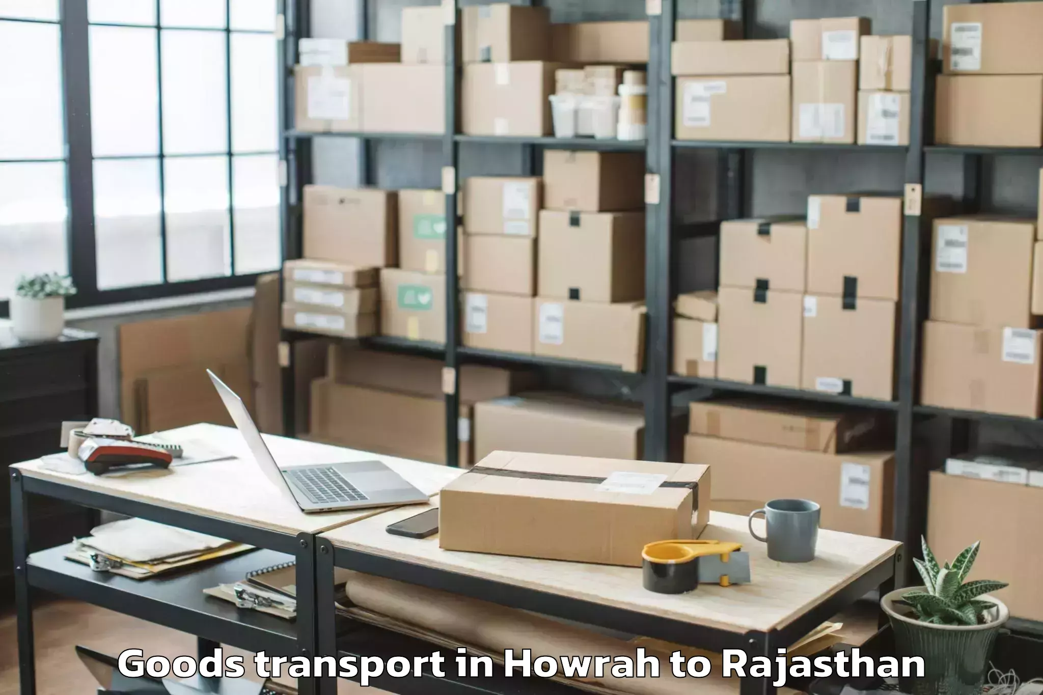 Top Howrah to Madhav University Pindwara Goods Transport Available